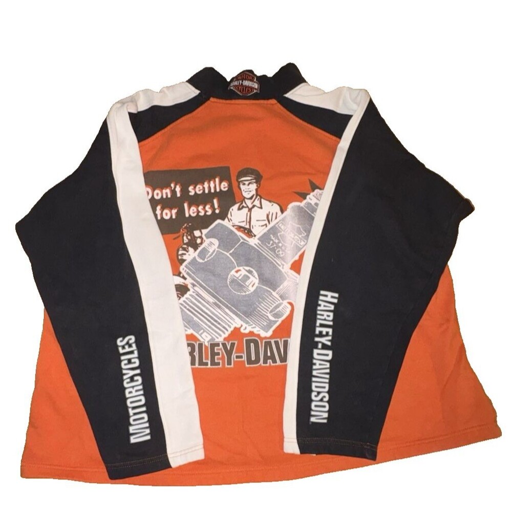 Harley Davidson 1/4 Zip Pullover Live To Ride Motorcycles Multi-color Size XL